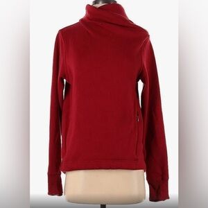 Athleta Cozy Karma Red Twist Neck Sweatshirt / size: medium